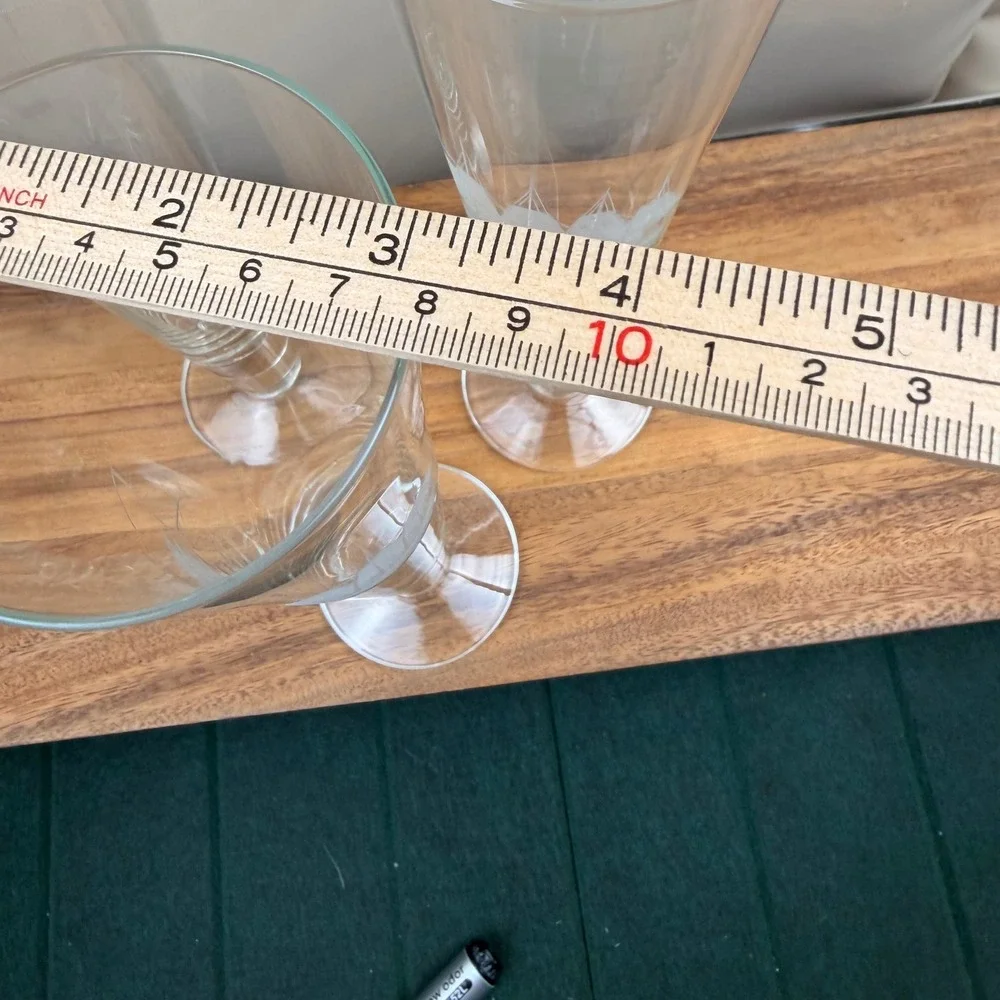 Toscany Etched Clipper Ship Tall Pilsner Glasses Set of 3 Nautical Clear Glass